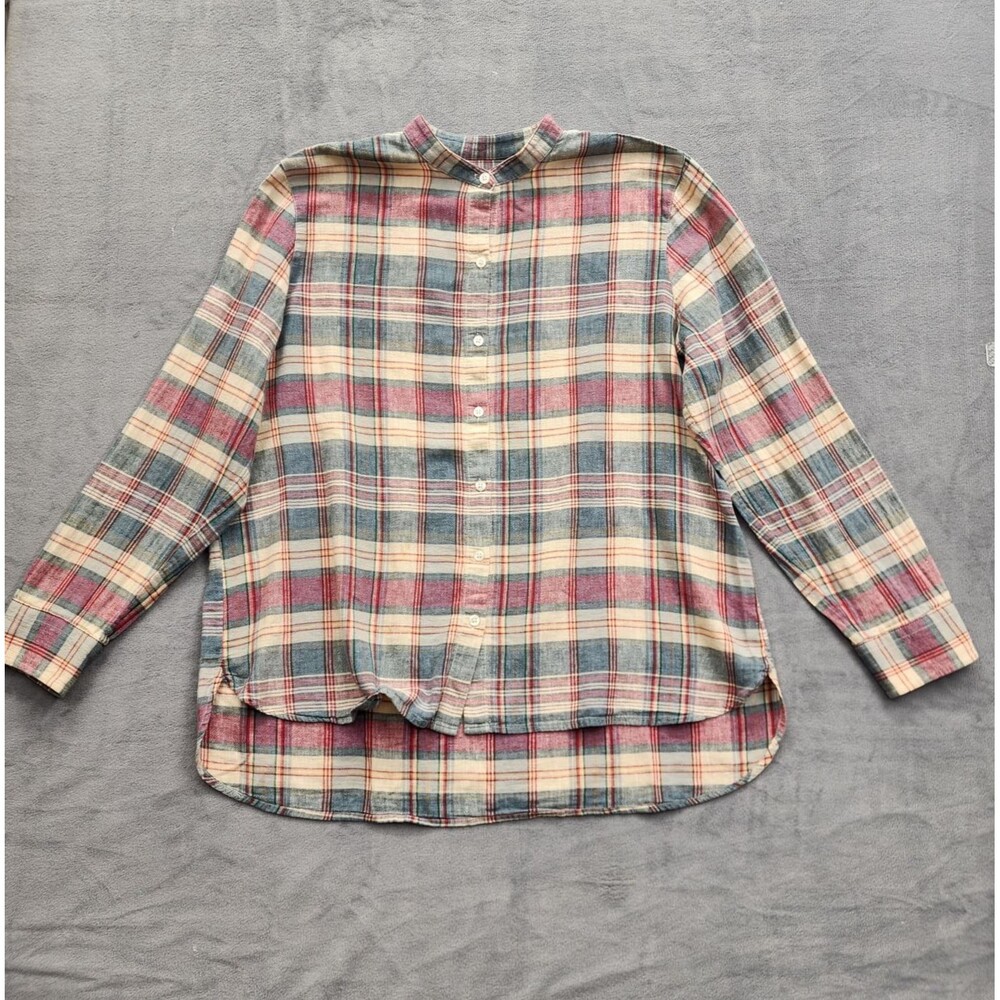 Chaps Women Plaid Button Shirt Cotton Long Sleeve Casual Approx M/L